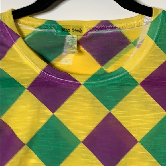 Raw Dyed Diamond Jester Print Tee Shirt - Picture 2 of 8